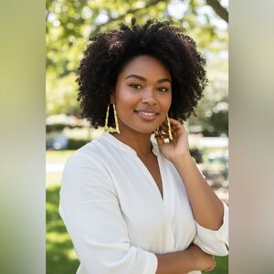 Gold Bamboo Hoop Earrings - Elegant Women's Fashion Jewelry